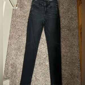 American Eagle Dark Gray High Rise Skinny Jeans